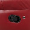 Home Theater Seating Manual Recliner Loveseat with Hide-Away Storage, Cup Holders and LED Light Strip for Living Room, Wind Red