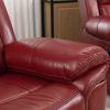 Home Theater Seating Manual Recliner Loveseat with Hide-Away Storage, Cup Holders and LED Light Strip for Living Room, Wind Red